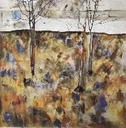 Egon Schiele Winter Trees USA oil painting artist